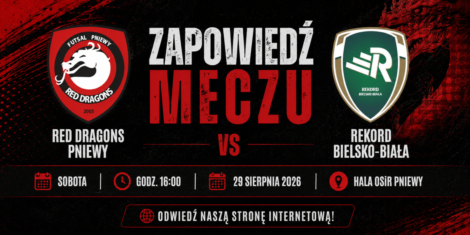 Zapowiedź meczu: Red Dragons – Rekord